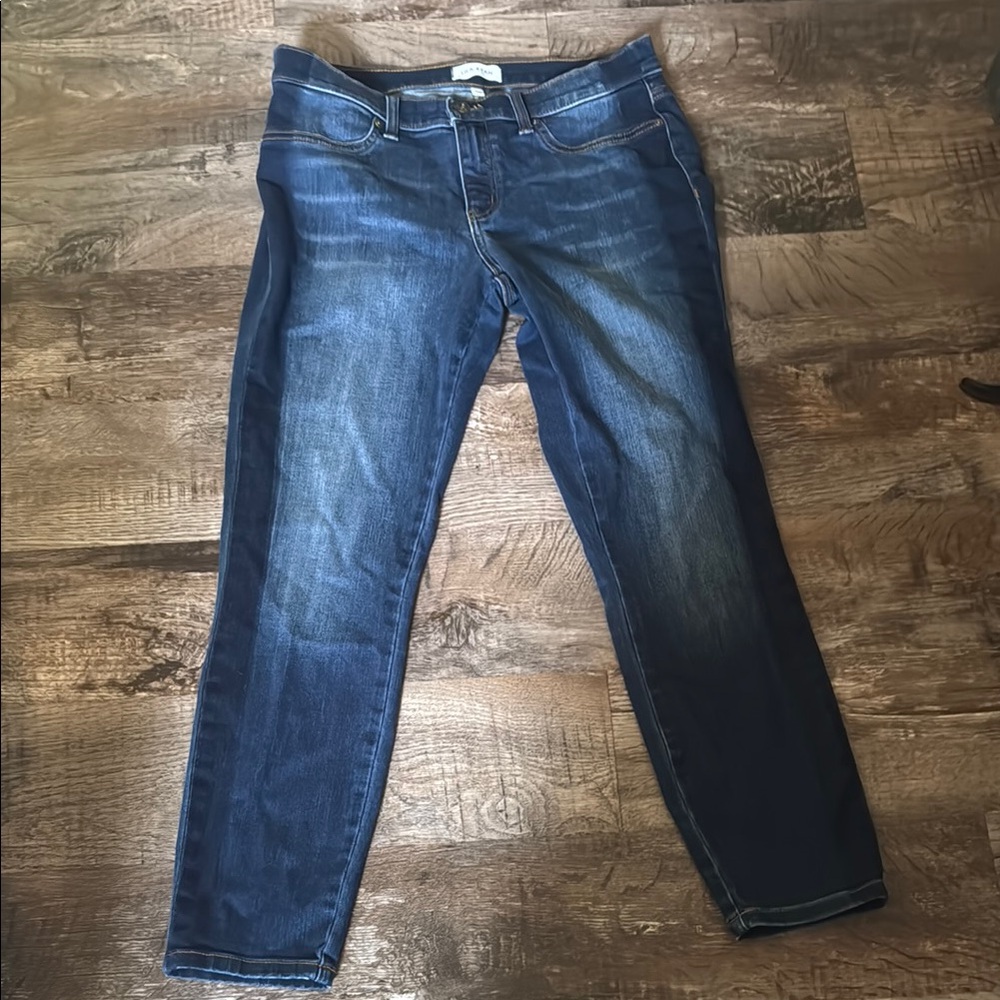 LILA RYAN Solid Blue Ankle Stretch Mid Ride Jeans Size 32 - Picture 2 of 12